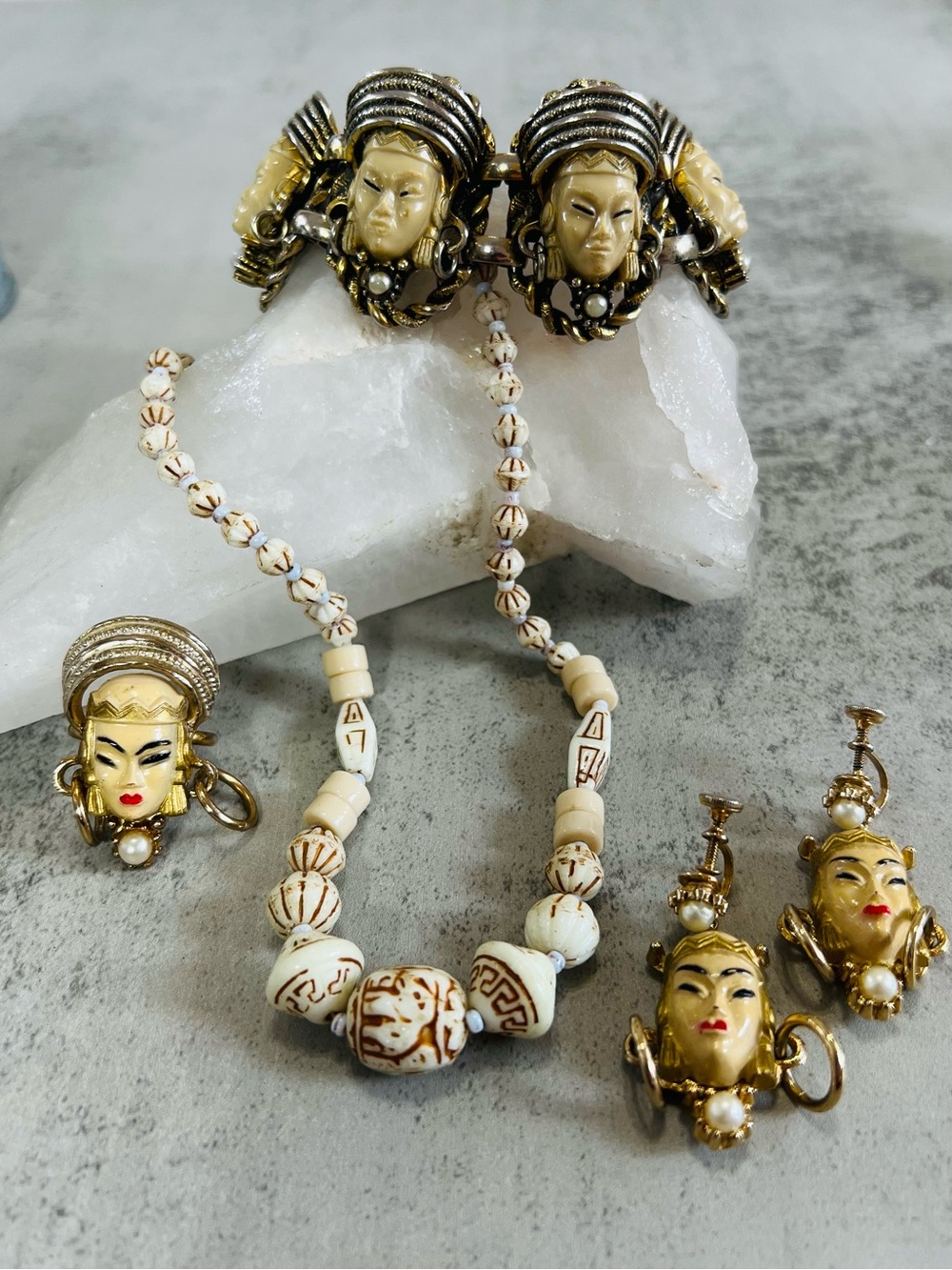 Selini Thai Princess Bracelet, Earrings Ring and Necklace set of 4 pieces